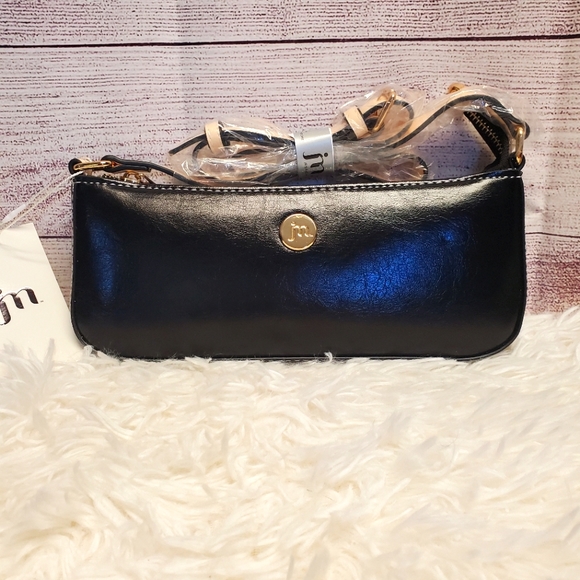Jessica Moore Faux Leather Baguette Bag/Mini Purse Black NWT - Picture 2 of 8